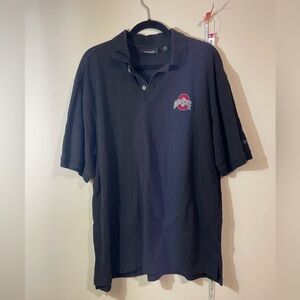 Ohio State Polo Men’s Large Black short sleeve Ashworth shirt cotton‎